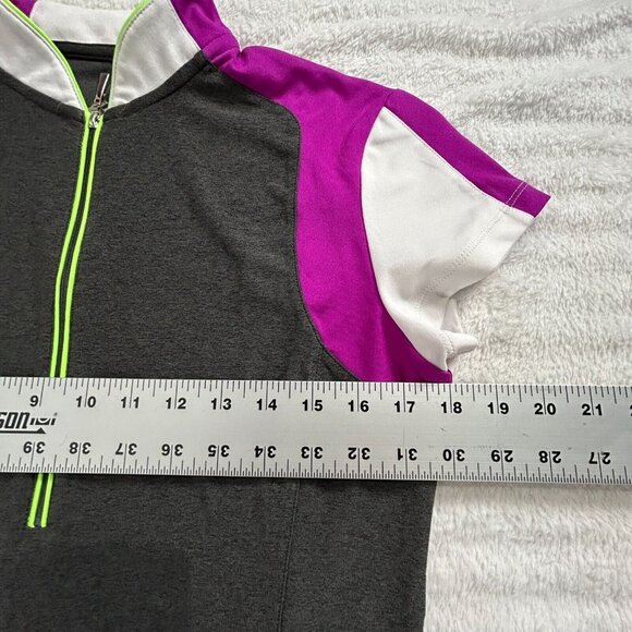 Jofit Women's Athletic Golf Shirt 1/4 Zip Oracle Top Charcoal Gray Size Medium - Picture 7 of 8